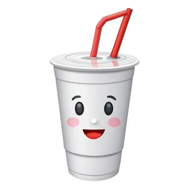 plain white soda cup from a fast food restaurant with a straw sticker