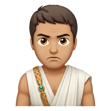 evil man with greek dress toga sticker