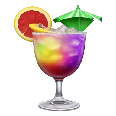 Realistic new orleans purple green red yellow pink hurricane cocktail drink sticker