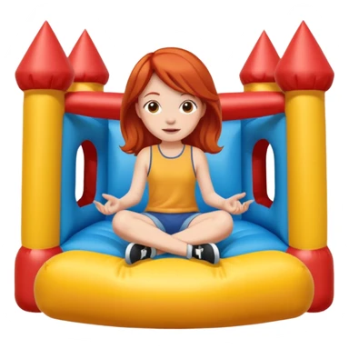 redhead girl-sitting-in-bouncy-house sticker