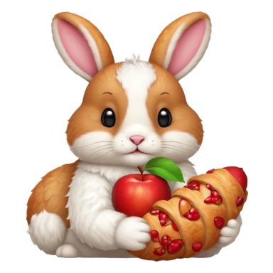 apple bunny croissant sticker