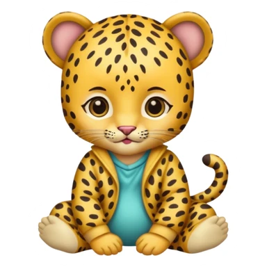 baby with leopard patterned clothes sticker