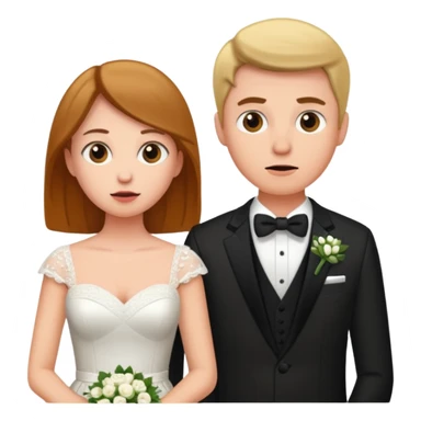 confused newlywed couple sticker