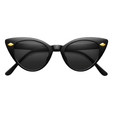 Skinny cateye black sunglasses sticker