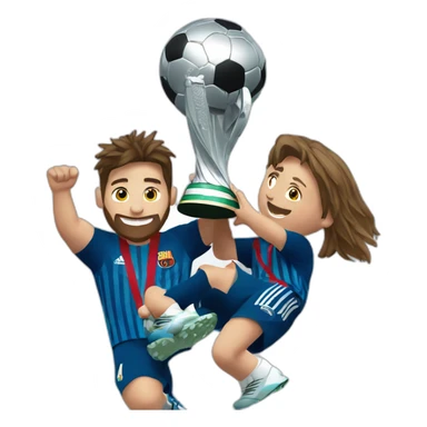Lionel messi lifting the world cup sticker