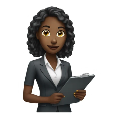 Young black professional female holding a clipboard sticker