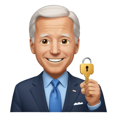 Joe Biden with keys to a new house sticker