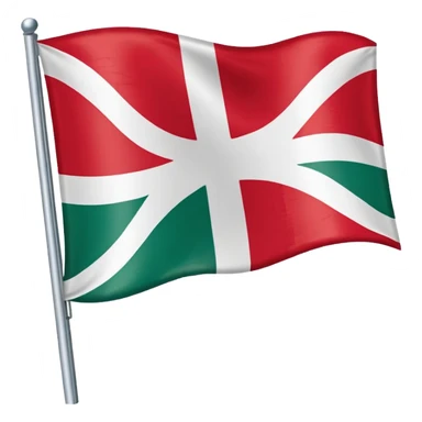 Una bandera del pais basko el rojo en forma de x y una cruz blanca el fondo rojo sticker