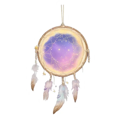 Sparkly moon-and-stars galaxy dreamcatcher sticker