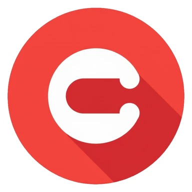 minimal red circle logo, extremely simple sticker