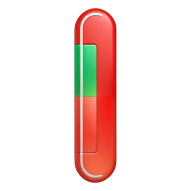 A vertical capsule-shaped progress bar with a color gradient from green at the bottom to red at the top. The bar is divided into segments by thin lines, with bold, outlined numbers scaling upward next to it. The very top segment is marked with a white question mark." sticker