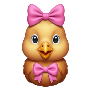Pollito con un lazo rosado sticker