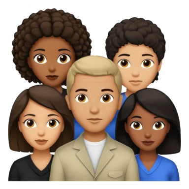  middle Eastern man with short brown hairwith two black african women both are African one is light skin black and one is medium tone black with african hair styles sticker