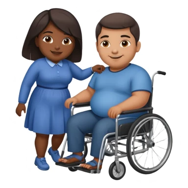 😁indian guy pushing fat girl in wheelchair  sticker