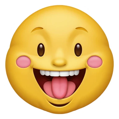 Yellow face emoji laughing with tongue out sticker