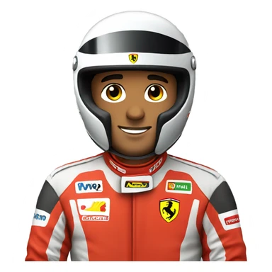 ferrari male racecar driver with full helmet sticker
