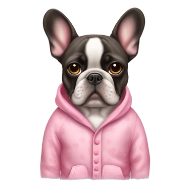 French bulldog in pink pajamas  sticker