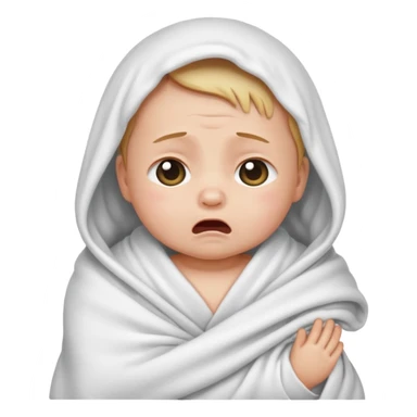 a baby swaddled crying sticker