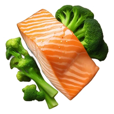 salmon and broccoli sticker