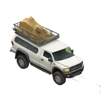 A robust vehicle climbing a steep trail, surrounded by mountains and forests, showing strength and versatility. sticker