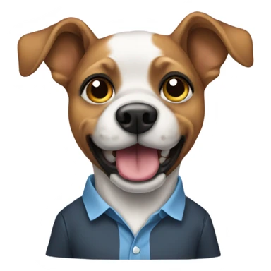 Dog wearing a shirt sticker