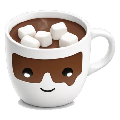 hot chocolate in a white mug with marshmallows  sticker