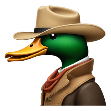 Drake mallard wearing a cowboy hat smoking a cigarette  sticker