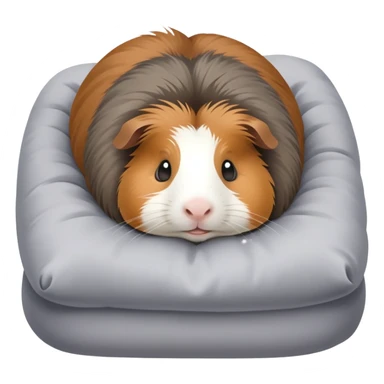 The aguti guinea pig is lying in a soft bed sticker