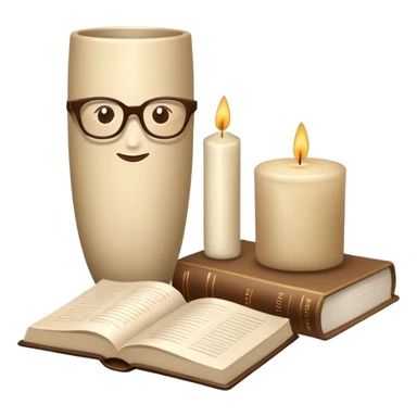 beige aesthetic objects like vase, book, pillow, glasses, and candle sticker