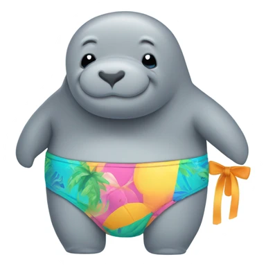 Manatee wearing bikini sticker