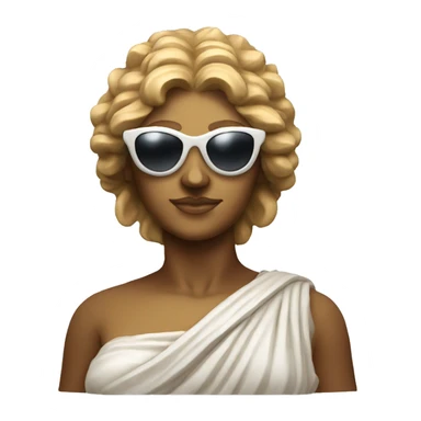 greek goddess sculpture wearing sunglasses sticker