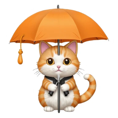 cat holding an umbrella sticker