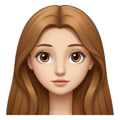  Light brown very long hair girl with brown eyes with big eyelashes  sticker