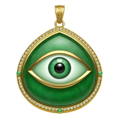 Eye shaped green locket  sticker