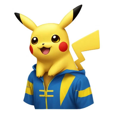 pikachu if it was from ukraine with ukranian ymbols and colors sticker