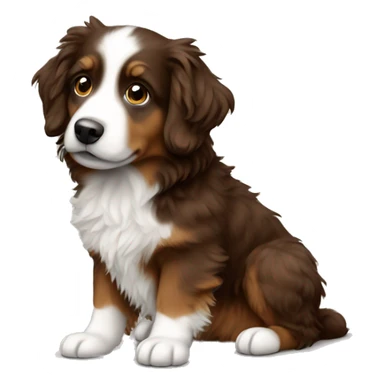 Generate a brown mini Aussie doodle sticker