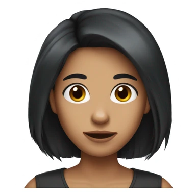 An adult woman who looks like a hamster with long black hair without bangs sticker