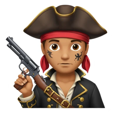 Pirate with gun  sticker