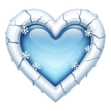 snow heart freezing sticker