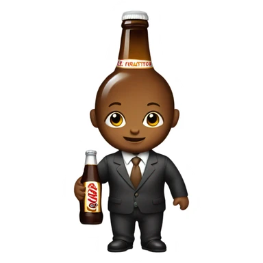 baby in suit with a root beer bottle  sticker