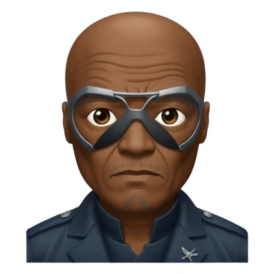 Create nick fury Superhero Emoji face only 1 eye patch black old person sticker