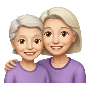 Silueta de anciana e hija sticker