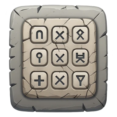 Stone Tablet – Carved gray slab with ancient runes. sticker