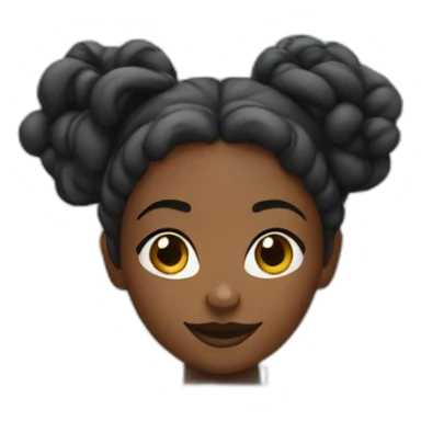 A black woman with space buns behind a computer screen, working in the field of technology sticker