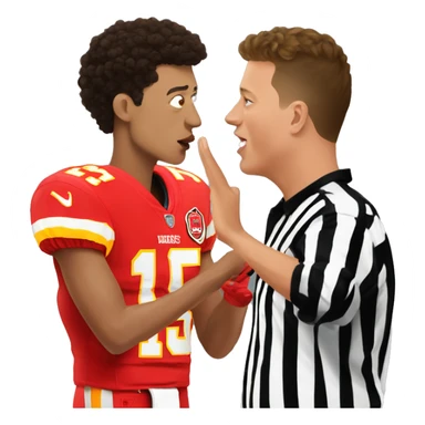 Patrick Mahomes kissing a referee sticker