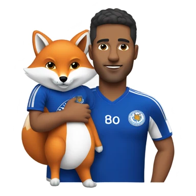 Leceister football supporter with fox on shoulder sticker