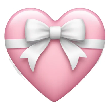 a light pink heart with a white bow on it  sticker