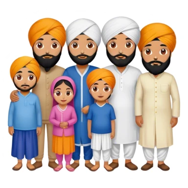 Parents with adult kids Sikh sticker
