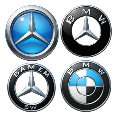 mercedes and BMW logo sticker