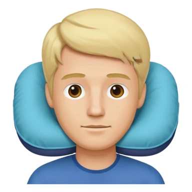 blonde man using travel pillow  sticker